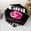 Volleyball Theme Automatic Umbrella, Lightweight & Portable, 8 Rib, Perfect for Outdoor Travel, Birthdays, Christmas, Gifts.