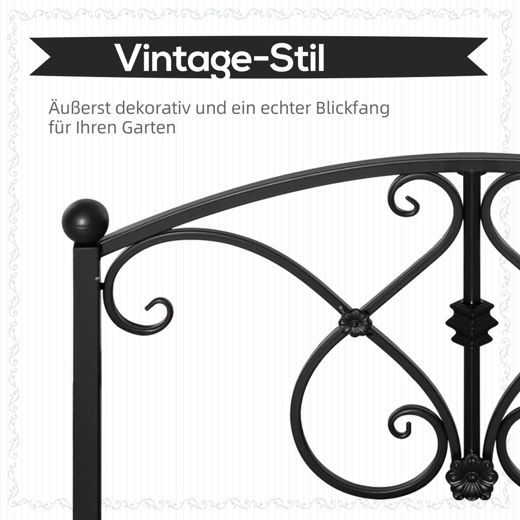 102L x 48W x 49H Classic Metal Garden Bridge with Safety Railings Arc Footbridge Decorative Pond Bridge for Backyard Creek Stream, Black