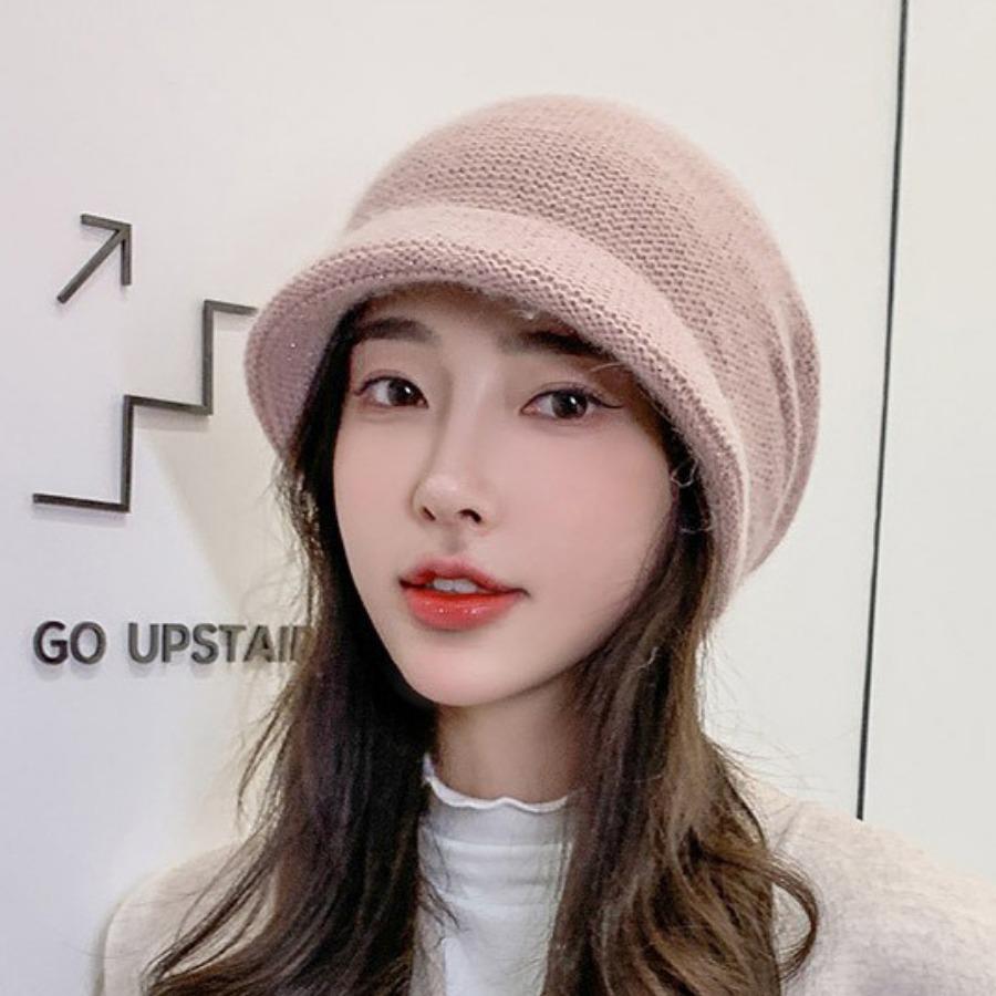 Advanced Fragrance Pearl Rabbit Fur Pullover Pile Cap Dziecięca Elegancka Zimowa Uniwersalna Gruba Dzianinowa Czapka