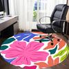 1pc Floral Patterned Carpet, Round Non Slip Durable Large Size Office Carpet, Suitable for Office