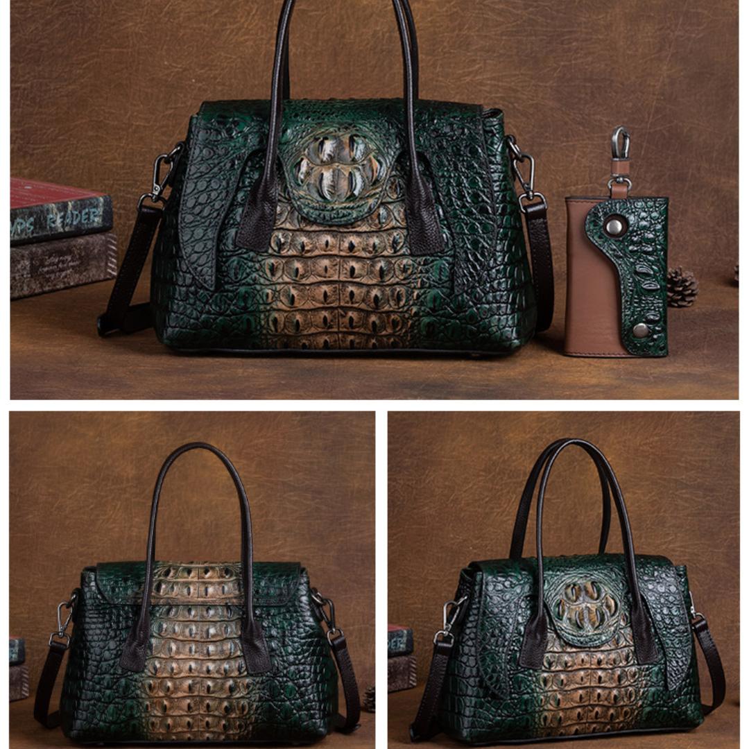 Сумка из коровьей кожи с текстурой крокодила — фото 9