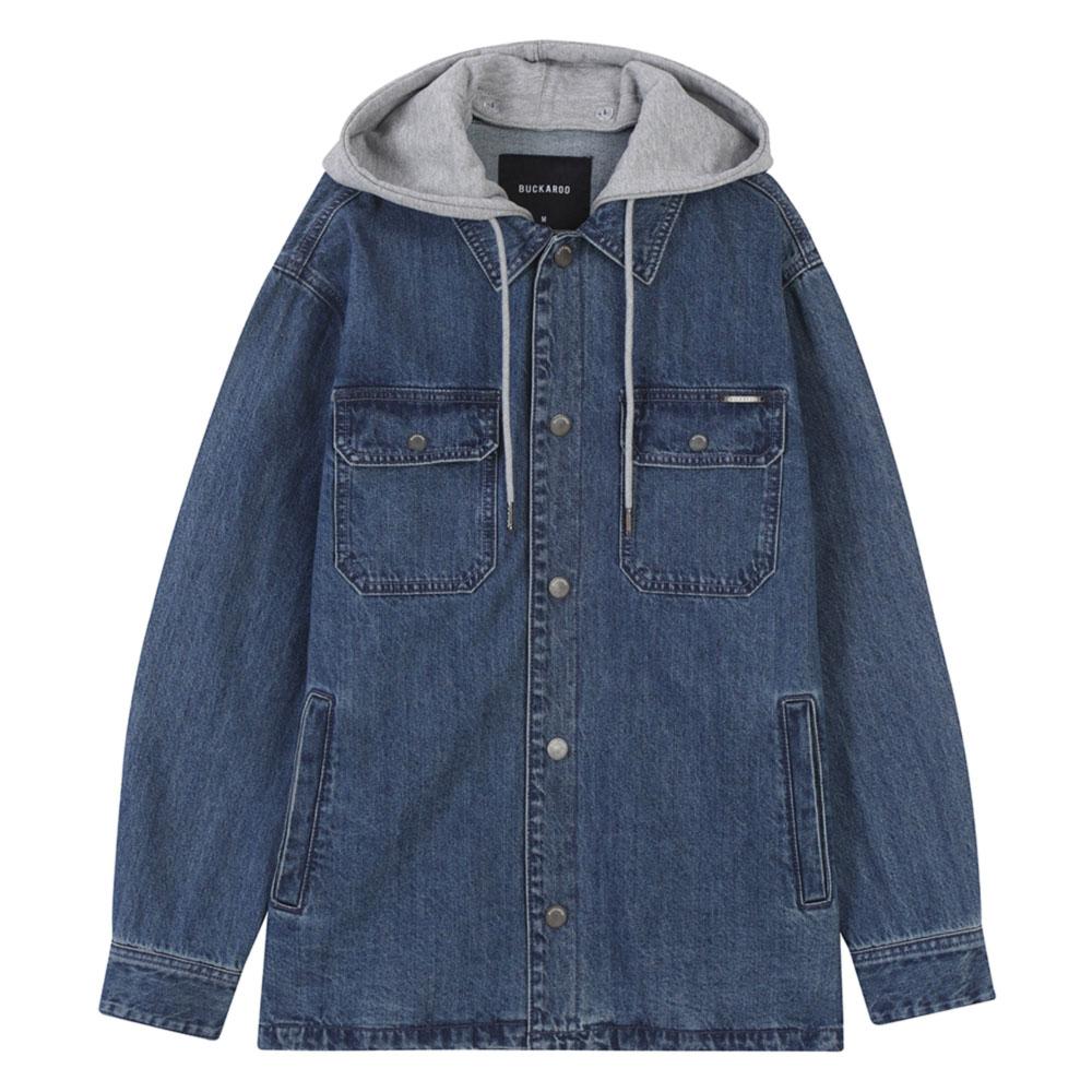 Buckaroo Detachable Hooded Denim Shacket Indigo