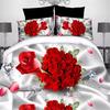 Fashion Home Decor 3D Duvet Cover Pillowcase Quilt Bedding Set Queen King Pretty Rose Flower