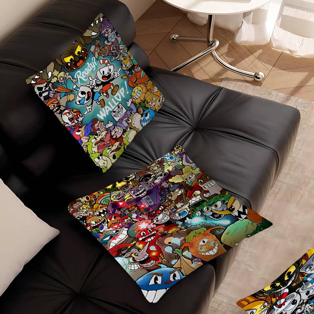 Cartoon Game C-Cuphead Cushion Cover Inches Farmhouse Decor Home Throw Pillow Covers For Couch Decorations