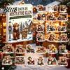 Christmas Tree Hanging Decorations 2026 Highland Cow Advent Calendar 24 Pcs 2D Flat Acrylic Festive Countdown Calendar Farmhouse Animal Ornaments,