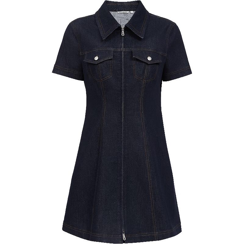 ONLY Women's Washed Distressed Slimming Denim Mini Dress