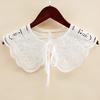 Frauen aushöhlen Libelle weiß falsche gefälschte Kragen Lolita Jacquard Blumenspitze große Schal Halskette kurze Poncho Capelet
