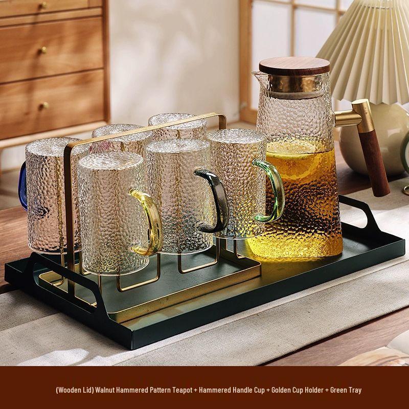 TXRMDX Japanese Hammered Glass Cup Set