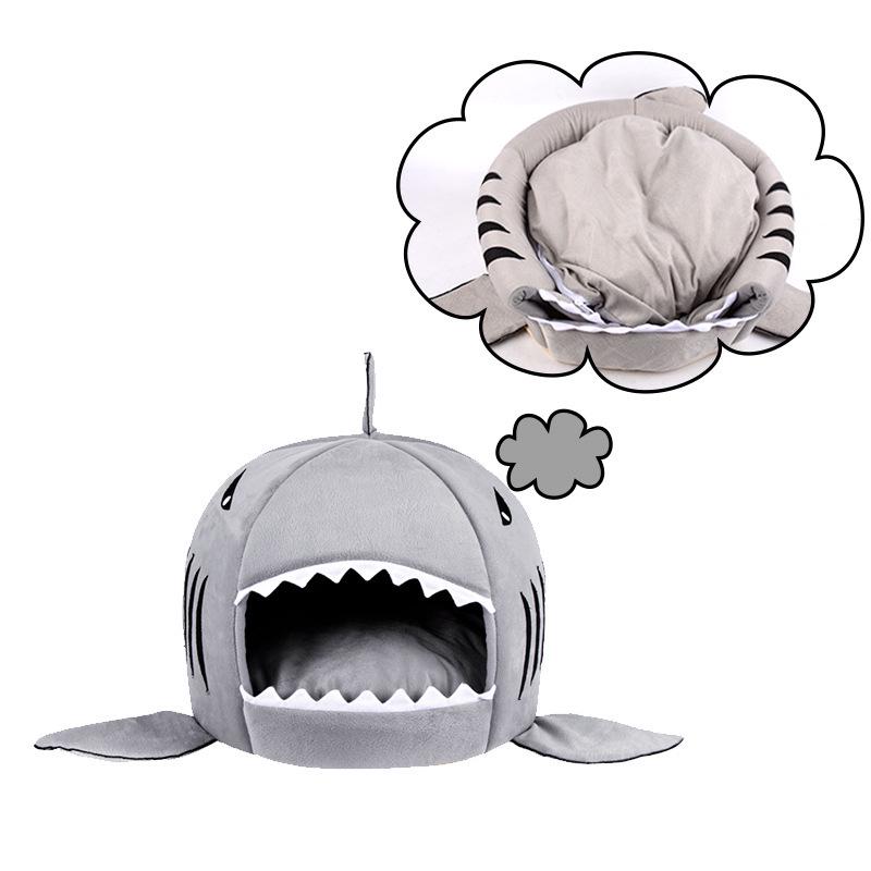 Cat Nest Can Be Used In All Seasons Spring and Summer Shark Nest Small Dog Teddy Dual-purpose Folding Removable and Washable Cat Bed