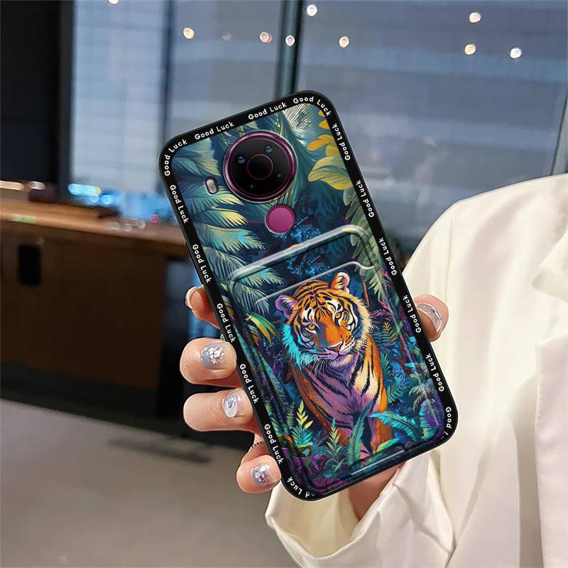 Cute Waterproof Phone Case For Nokia 5.4 Anti-knock Dirt-resistant Card Slot Full Wrap Durable Protective Shockproof TPU
