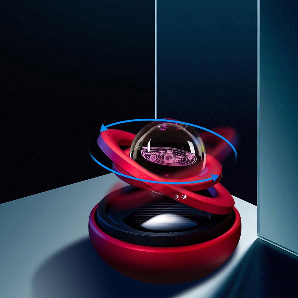 Car Perfume Pendant Galaxy Design Long Lasting Fragrance Solar Energy Rotating Car Aromatherapy Diff