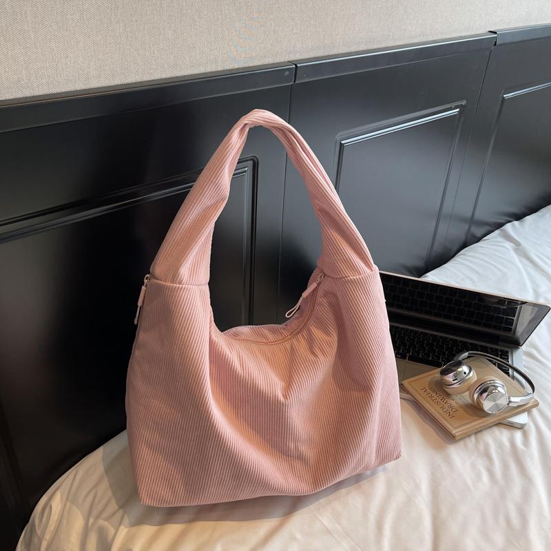 Corduroy Underarm Bag Women Commuter Shoulder Bag Tote Bag