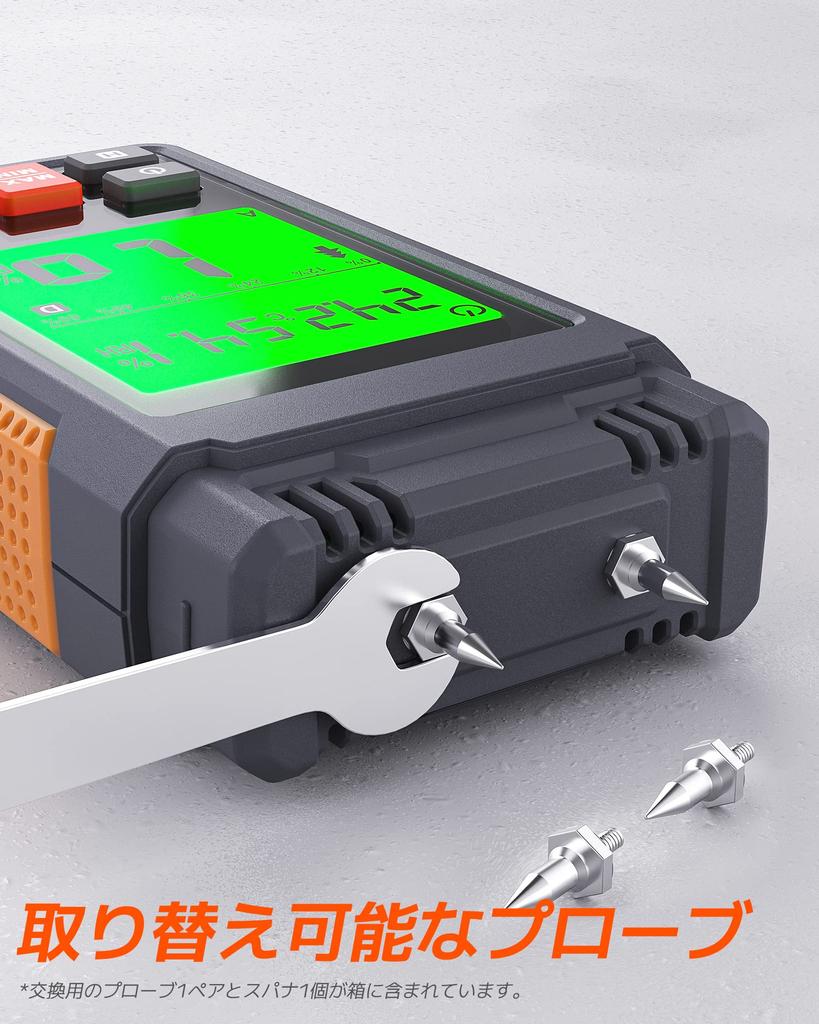 TopTes Wood Moisture Measuring Easy To Large Screen Accuracy 2 7 Calibration Portable Digital Moisture Measurement of Materials Orange TS-630 Meter,