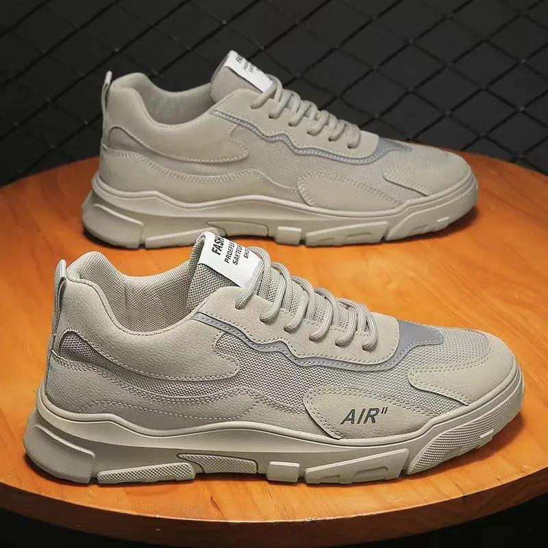Fashion Men's Shoes Breathable Running Shoes New Platform Mesh Casual Shoes Men Autumn Luxury Lace-up Board Shoe Comfortable Tennis Shoe