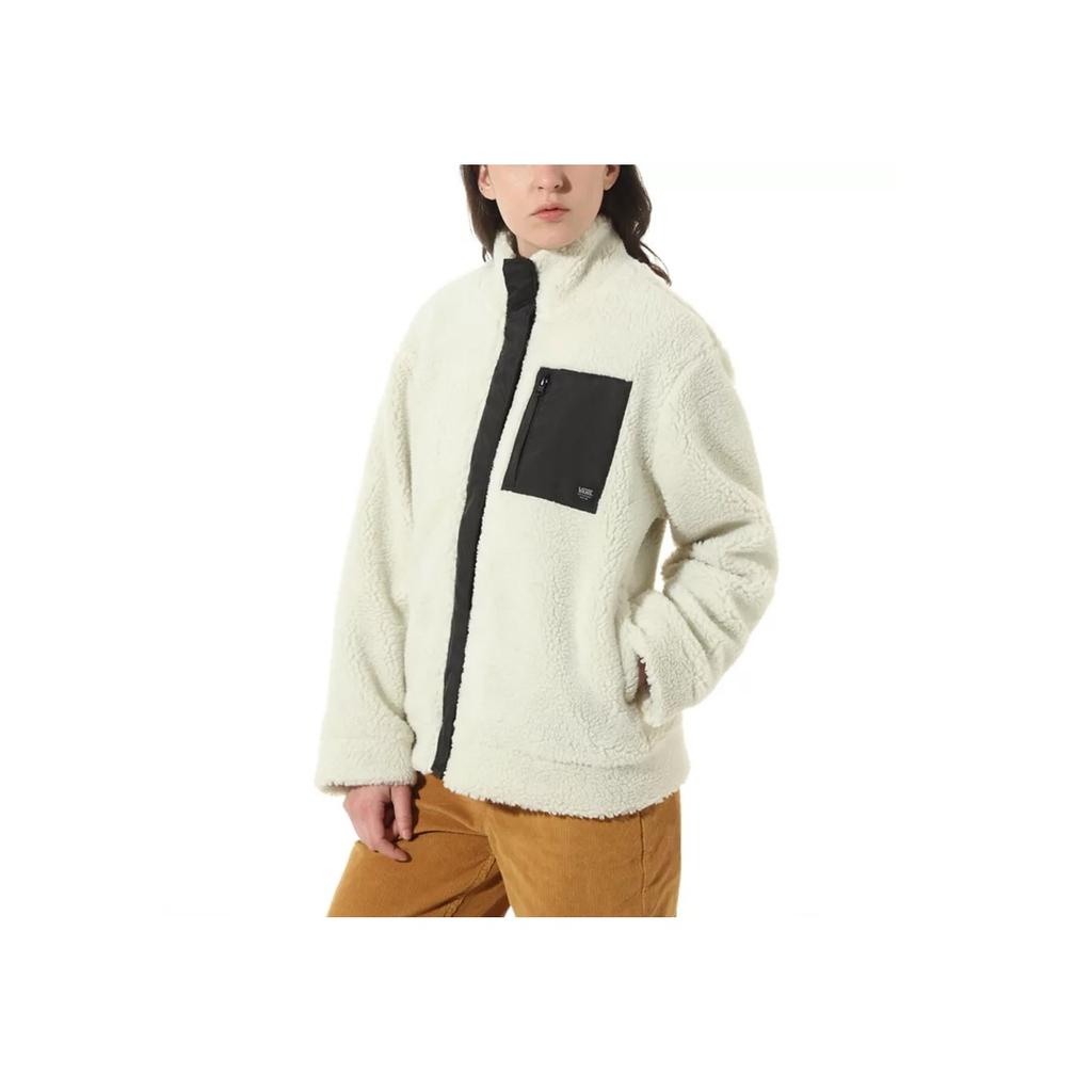 Vans Warm Colorblock Fleece Collar Jacket Women Outerwear Beige VN0A53LOFS8