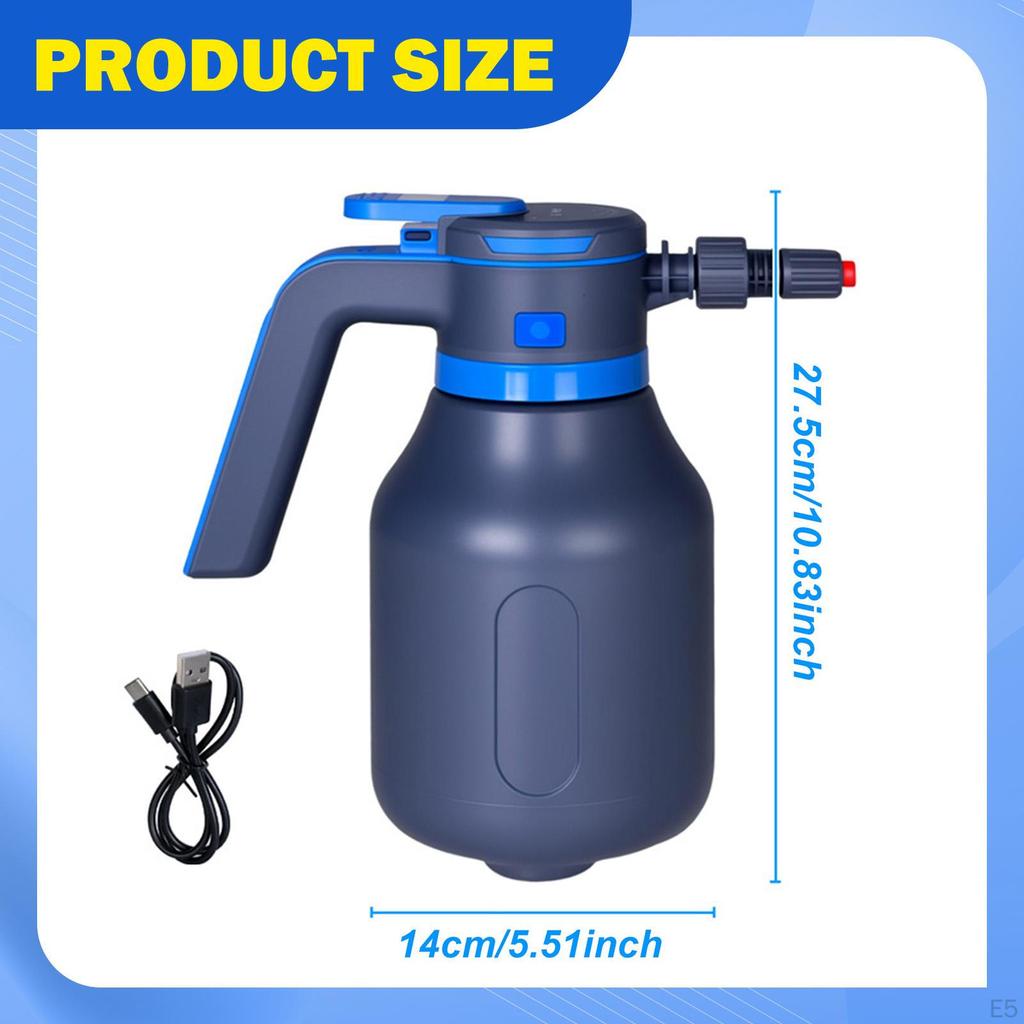 Electric Car Foam Sprayer Spray Bottle Cordless Portable 2000 ml Handheld for Washing