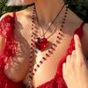 Collana con ciondolo a cuore rosso Collana con cuore rosso d'amore Regalo ispirato all'amore romantico per le donne