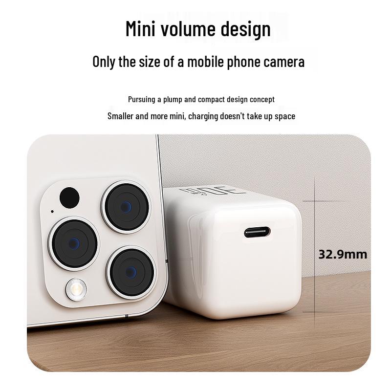 Compact 30W GaN Charger with Fast Charging Cable for iPhone 16, 3C Certified