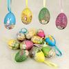 30/12PCS Rabbit Painting Easter Eggs Pendant Foam Funny Painted Paper Eggs Educational Colorful Hanging Ornaments