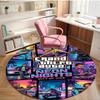 Grand Theft Auto VI Print Round Rug, Washable Floor Carpet, For Entryway Dorm Laundry Room Office Study, Home Decor Birthday Christmas Gift