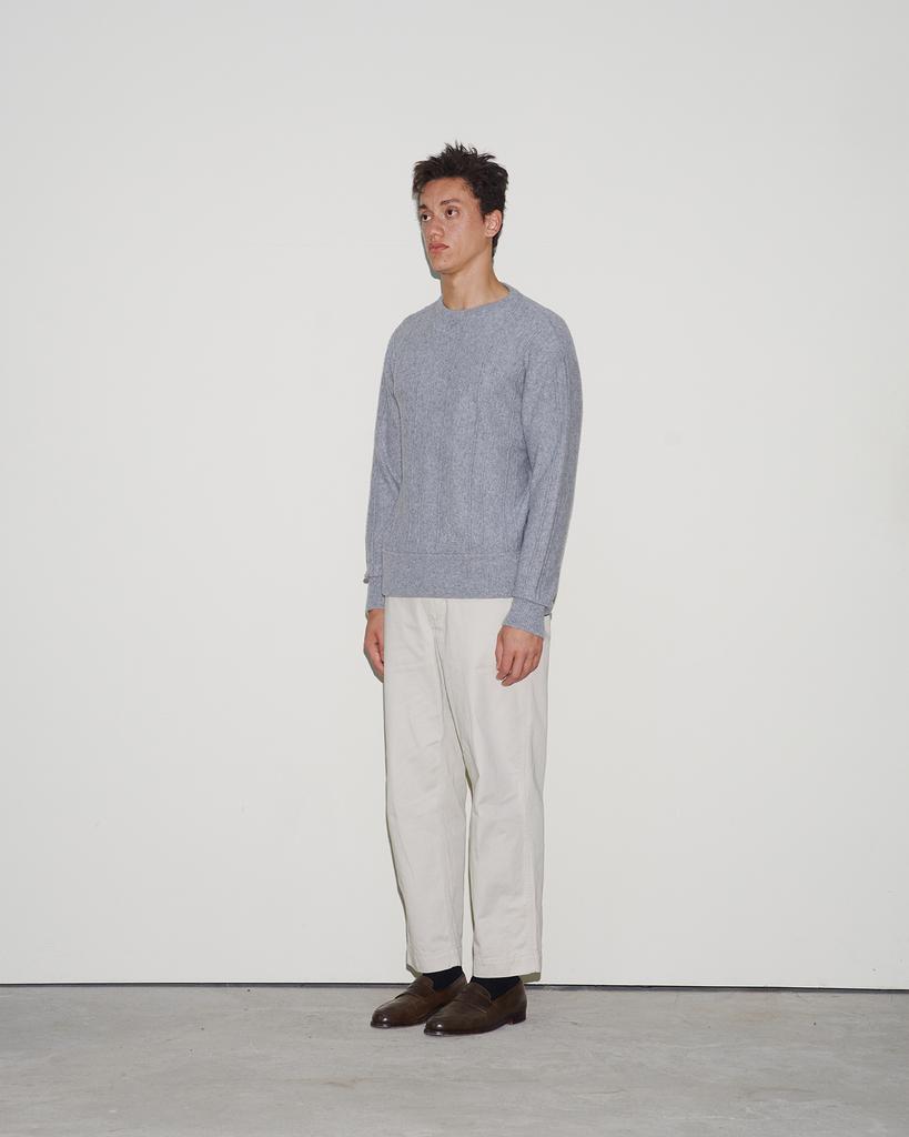 WORTHWHILE MOVEMENT Reverse Sweat Crewneck Sweater (Cool Grey)