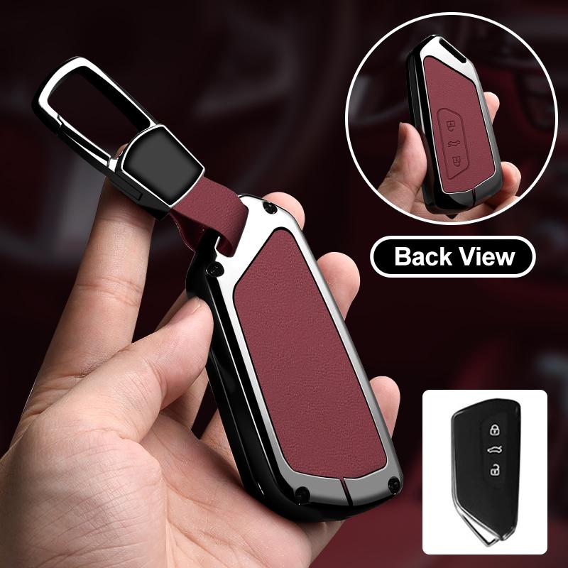 Zinc Alloy Car Key Cover For Volkswagen Golf 8 Mk8 Id.3 Id.4 Id.6 Cupra Skoda Octavia A8 Seat Leon Mk4 Formentor Tarraco Keyring