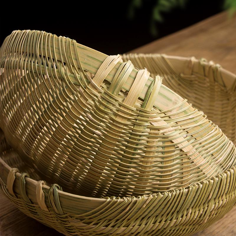 Multi-Purpose Bamboo Weaving Basket for Washing, Draining, and Storing Vegetables, Fruits, Rice, and Steamed Buns