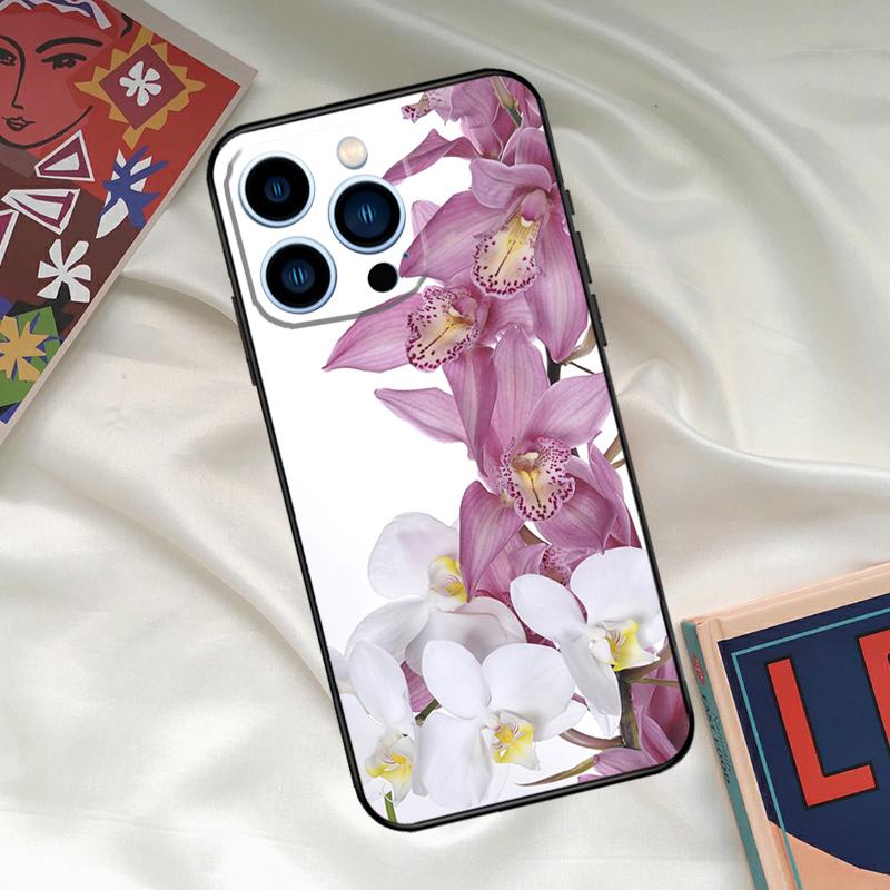 Orchid Flowers Colorful Phone Case For iPhone 17 16 15 13 12 11 14 Pro Max 16 Plus 12 13 Mini 16e 17 Air Funda Cover