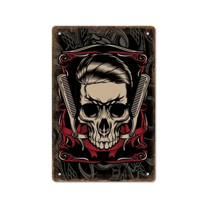 Nový plakát holičství retro kovová plechová cedule pozadí holičství nástěnná bezrámová dekorativní obývací pokoj domácí dekorace velikost 20X30 cm