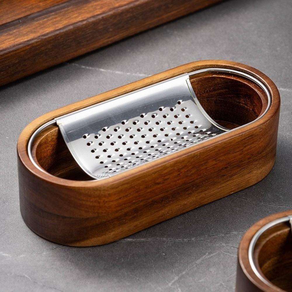 Acacia Wood Chocolate Handheld Grater Stainless Steel Vegetable Shredder  Fruit Shredding