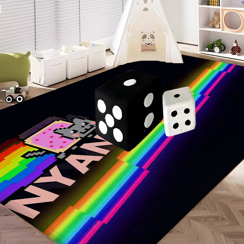 

Cartoon N-Nyan Cats Cute Entrance Door Mat Nordic Style Bedroom Living Room Doormat Home Balcony Anti-Slip Modern Home Decor 40x60cm