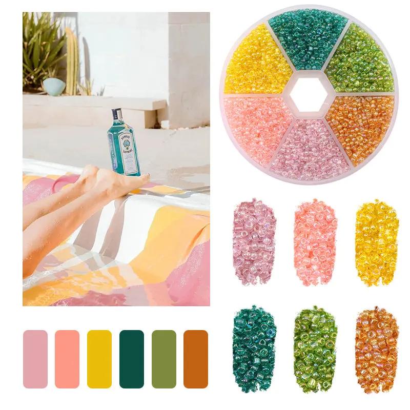 2mm Glass Seed Beads Kit Bracelet Making Kit Small Beads Assortment Colors Craft Loose Beads for Jewelry Making DIY Art Crafts