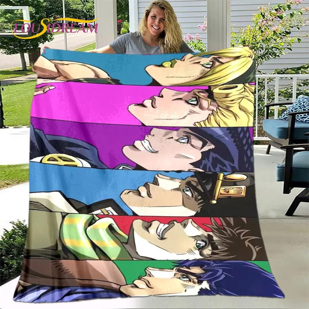 Anime Jojo's Bizarre Adventure Soft Plush Blanket,Flannel Blanket Throw Blanket for Living Room Bedroom Bed Sofa Picnic Cover