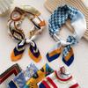 70 Small Square Silk Scarf: Women's Retro Chic Sunscreen Neck, Head, or Wrist Scarf In Korean Style for Autumn and Winter
