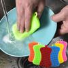 Multicolor Silicone Dishwashing Brush for Stain Removal – Durable Kitchen Cleaning Tool