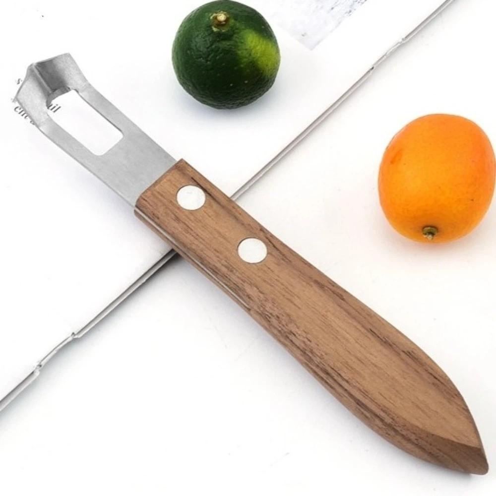 Easy Clean Stainless Steel Lemon Peeler Manual Rust-proof Fruit Peeler Corrosion-resistant Wood Handle Cheese Grater Bar Tool