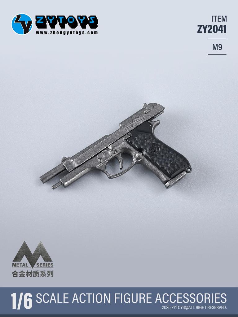 [TOYBARJAPAN] 16 Scale Action Figure Accessory  ZYTOYS ZY2041 M9 Alloy Weapon Pistol Model
