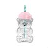 Bear Glass Cup Juice Glasses Clear Novelty Adorable Versatile Beverage Container with Lid for