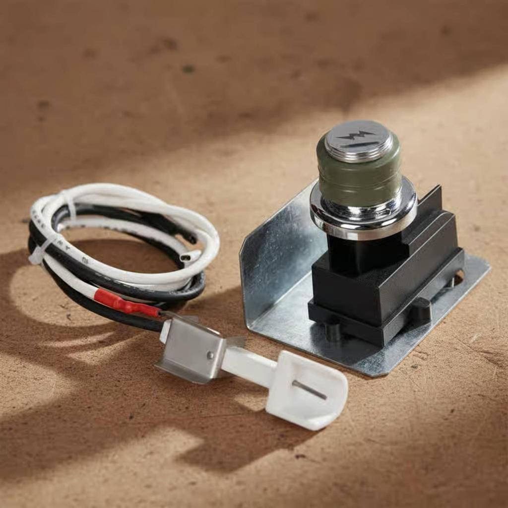 Ignition Module Kit Ceramic Spark Tip Push Button Ignitor Mounting Plate Grill Replacement