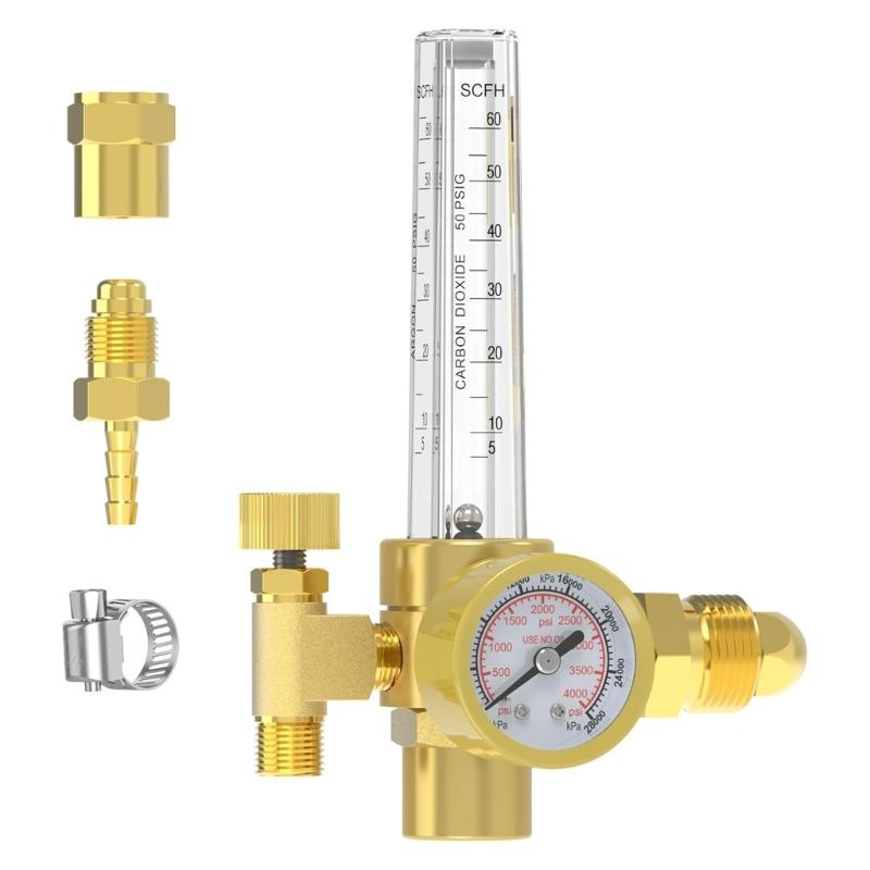 Professional Argon CO2 Brass Gas Regulator With Double Display Suitable for Precise Mig Tig Welding in Metal Fabrication