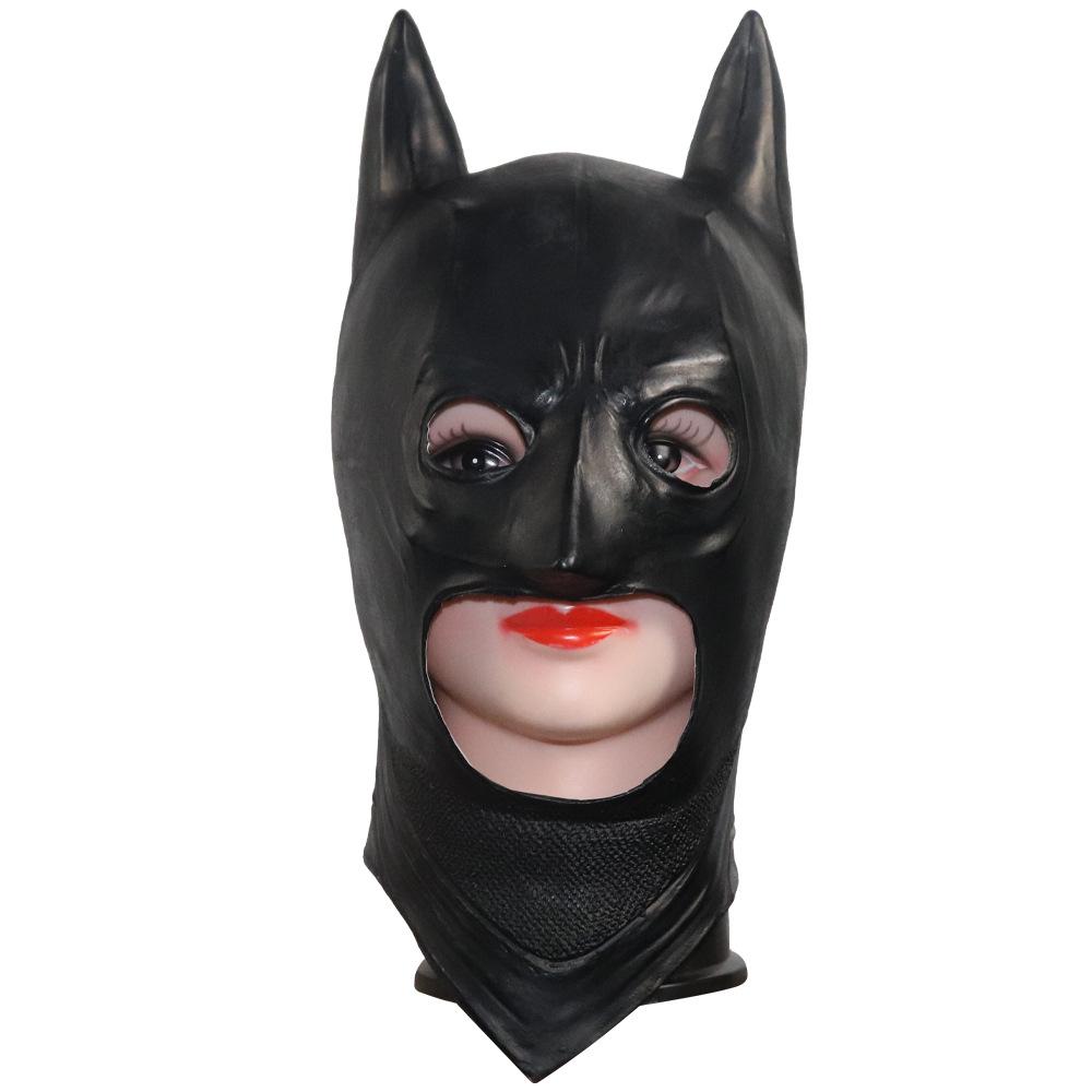 Batman Batwoman Hodeplagg Maske Latex Halloween Rekvisitter Kreativitet Tilbehør Cos