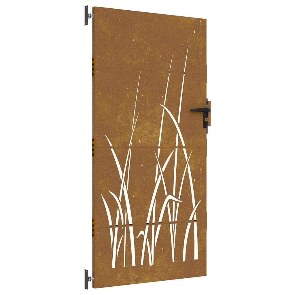 Garden Gate 85 X 200 Cm Corten Steel Grass Design