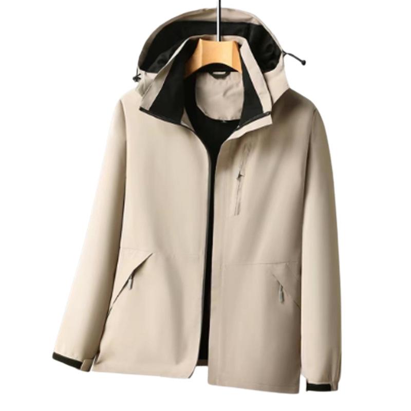 Spring and Autumn New Jacket Men's and Women's Same Windproof Removable Hat Collar Loose Casual Jacket Jacket