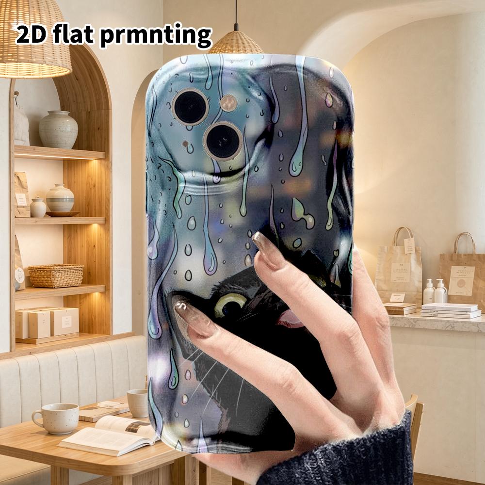Phone Case: 2D Flat Design Suitable for iPhone 18, 17, 16, 15, 14, 13 Pro Film Protection Case, Couple Style, Rainy Night City, Christmas and Hallowee
