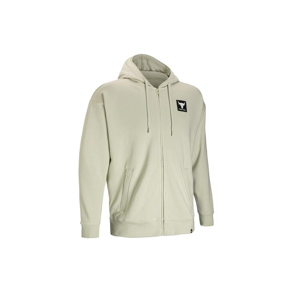 Under Armour Project Rock Solid Color Hooded Zip-Up Casual Jacket Men Dusty-Pink Gray 1383598-273 XXL