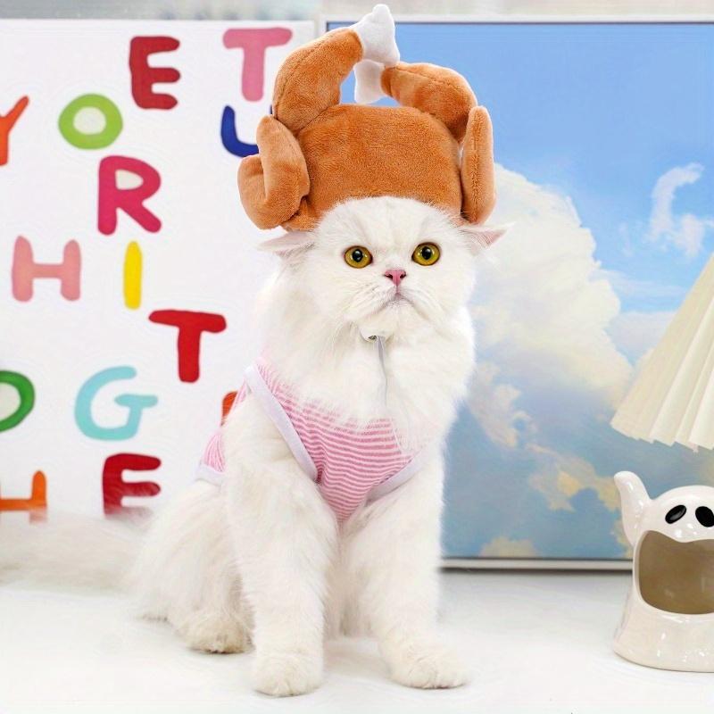 

1PCS Fun Turkey Leg Pet Hat - Soft and Cozy Holiday Pet Costume for Cats and Puppies 1PCS коричневий