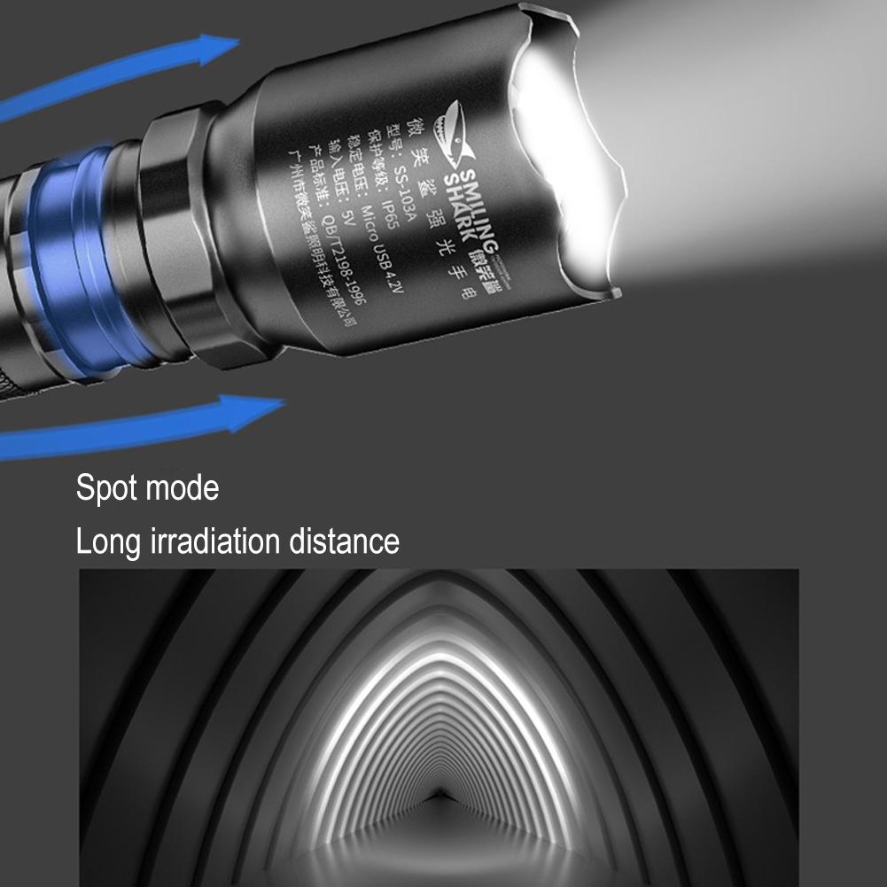 Powerful LED Flashlight Strong Bright Aluminum Alloy Portable Torch USB Rechargeable Outdoor Camping Tactical Flash Light