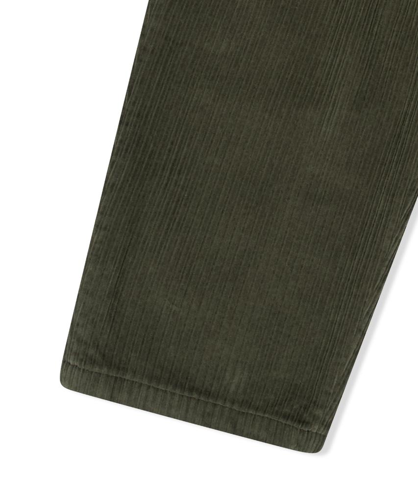 YESEYESEE Cord Tucked Pants Olive