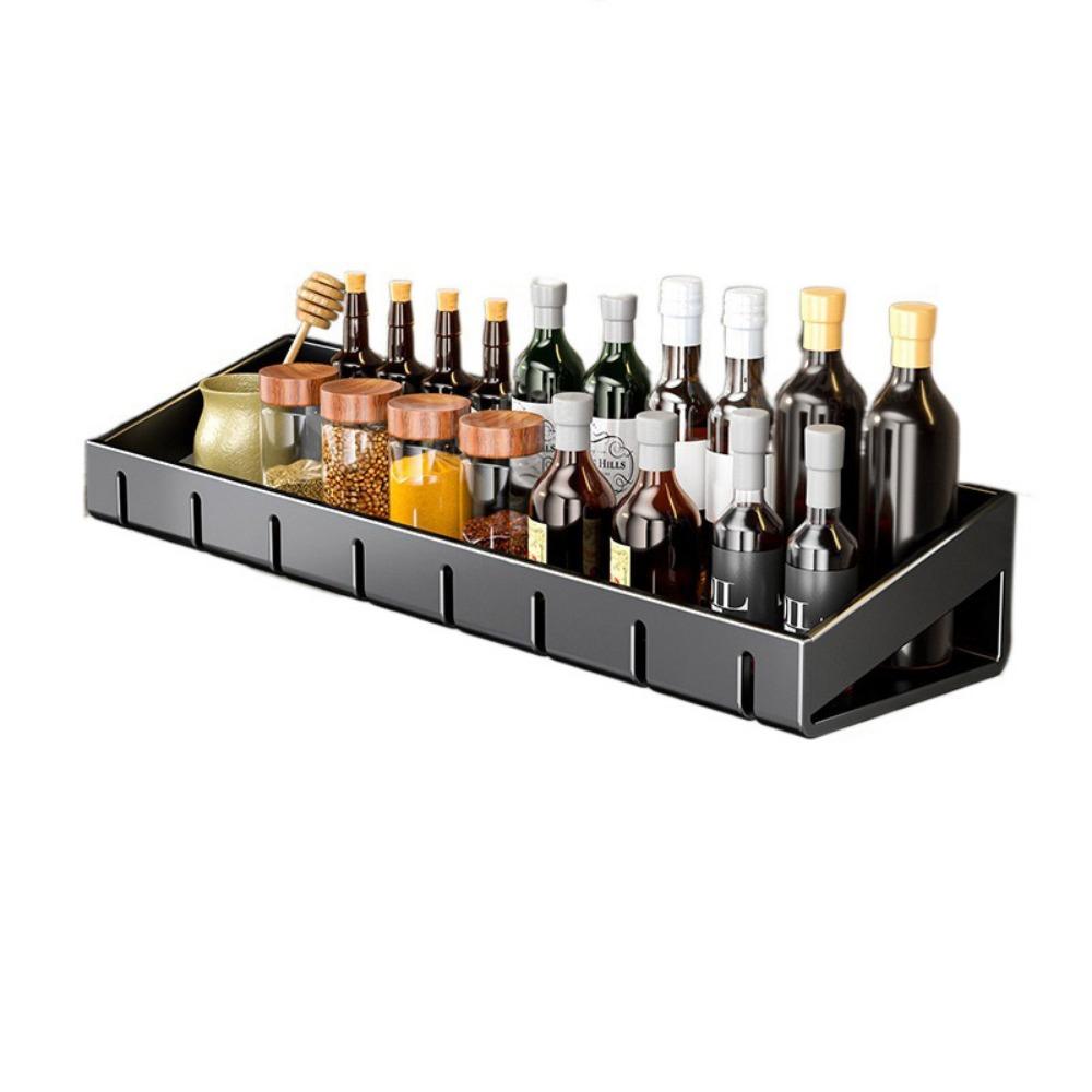 Wall Mounted Spice Storage Rack Non-Punching Condiment Rack  Bathroom