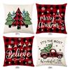 Christmas Winter Holiday Pillowcase Printed Pillow Case Decorative Cushion Cover Letters Cushion Case for Home Decor